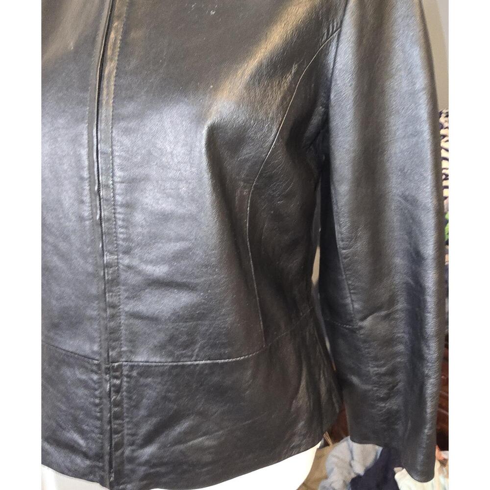 Classic Black Leather Jacket - Picture 6 of 11